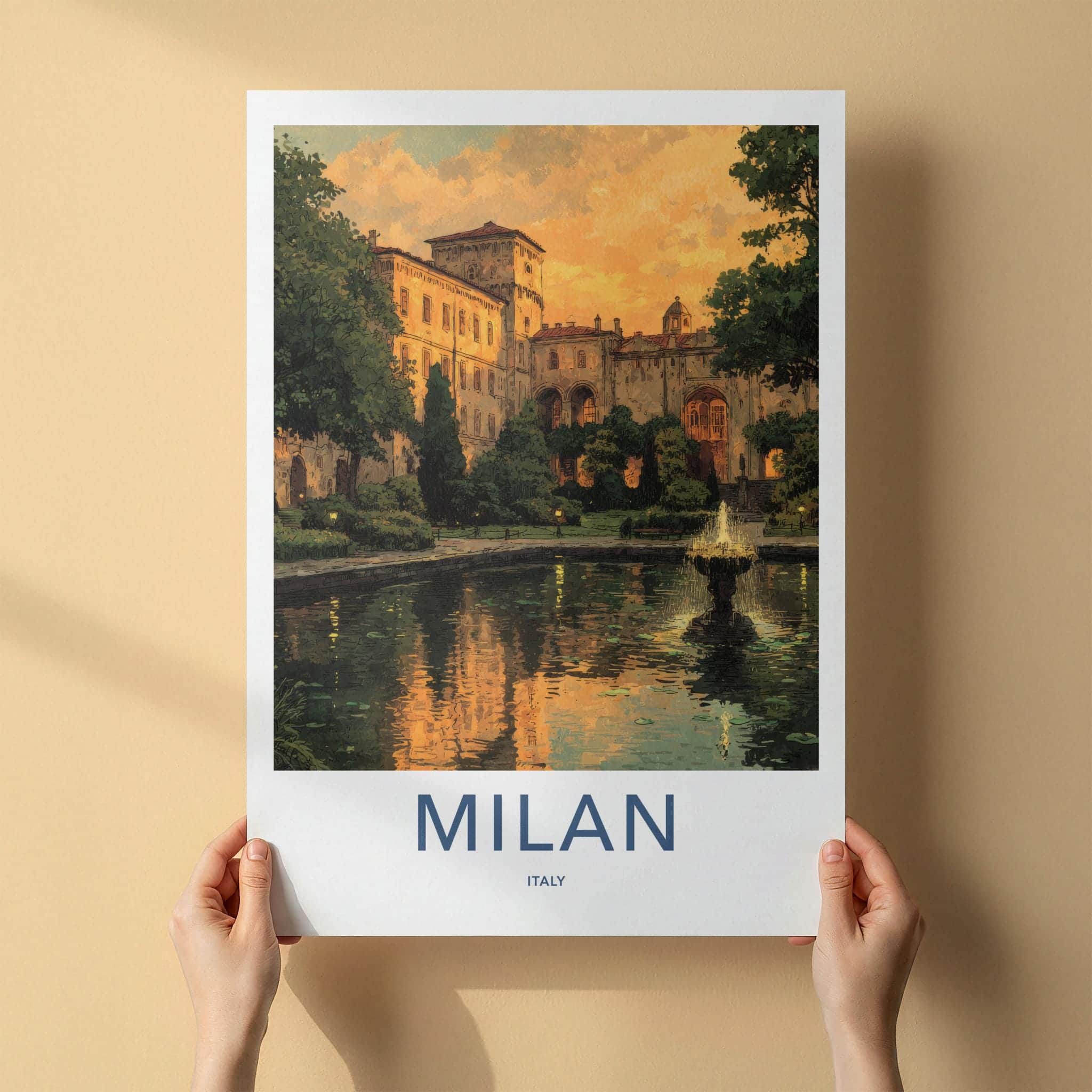 Milan Poster - Italy Framed Print - Golden Hour Palace Framed Decor