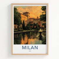 Milan Poster - Italy Framed Print - Golden Hour Palace Framed Decor
