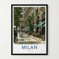 Milan Poster - Italy Framed Print - Grand Gallery Arcade Framed Decor
