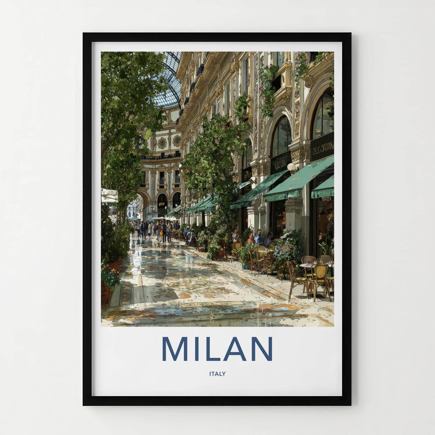 Milan Poster - Italy Framed Print - Grand Gallery Arcade Framed Decor