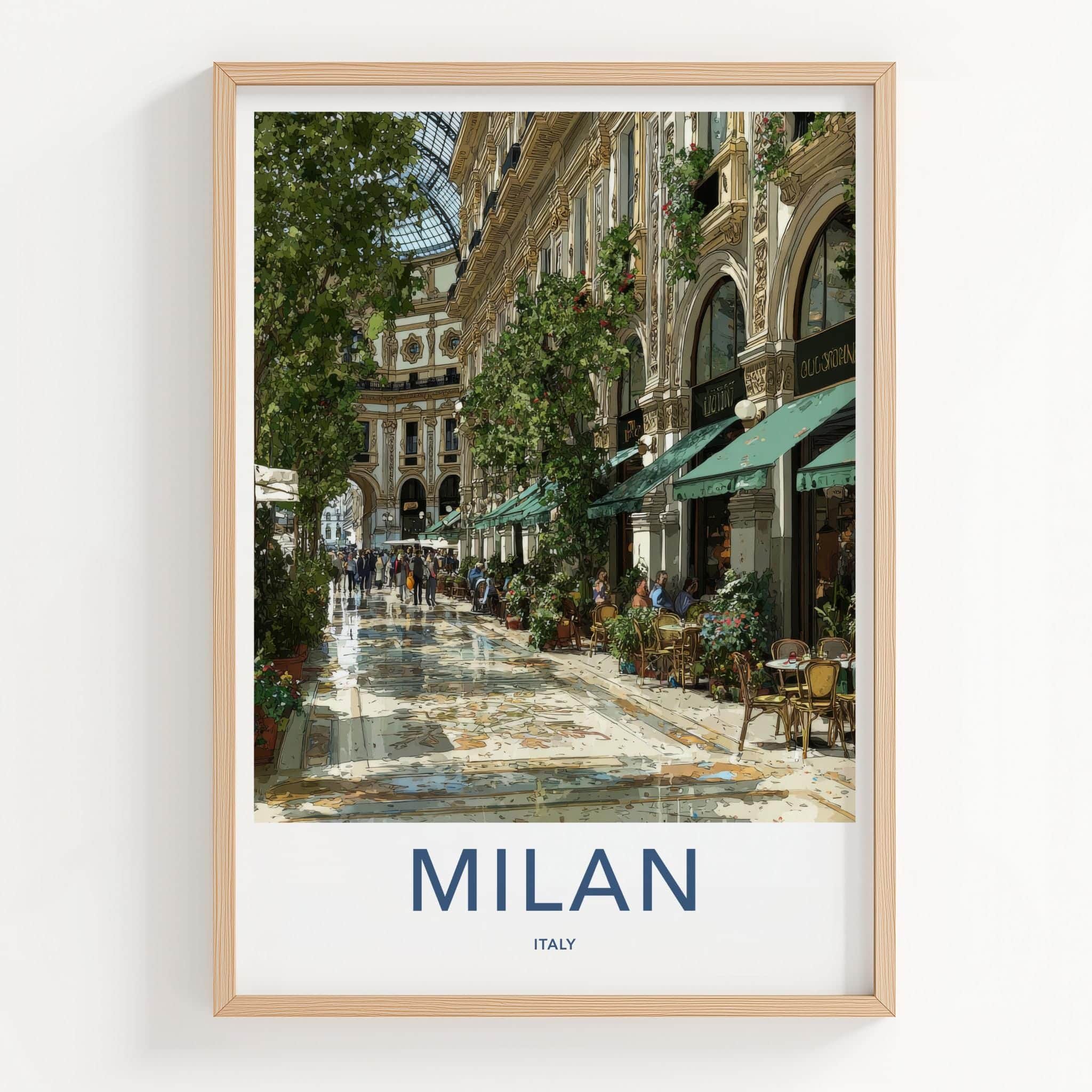 Milan Poster - Italy Framed Print - Grand Gallery Arcade Framed Decor