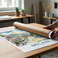 Milan Poster - Italy Travel Art - Bustling City Scene Home Decor