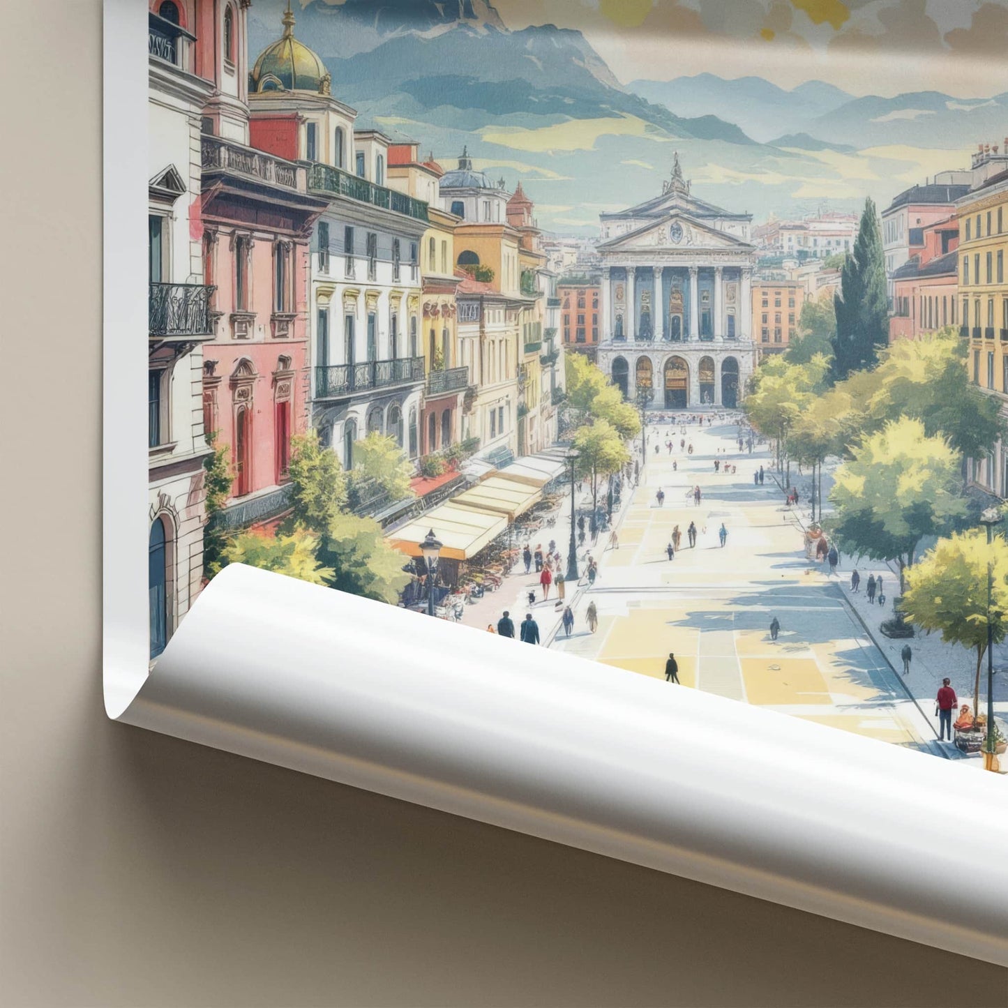 Milan Poster - Italy Travel Art - Bustling City Scene Home Decor