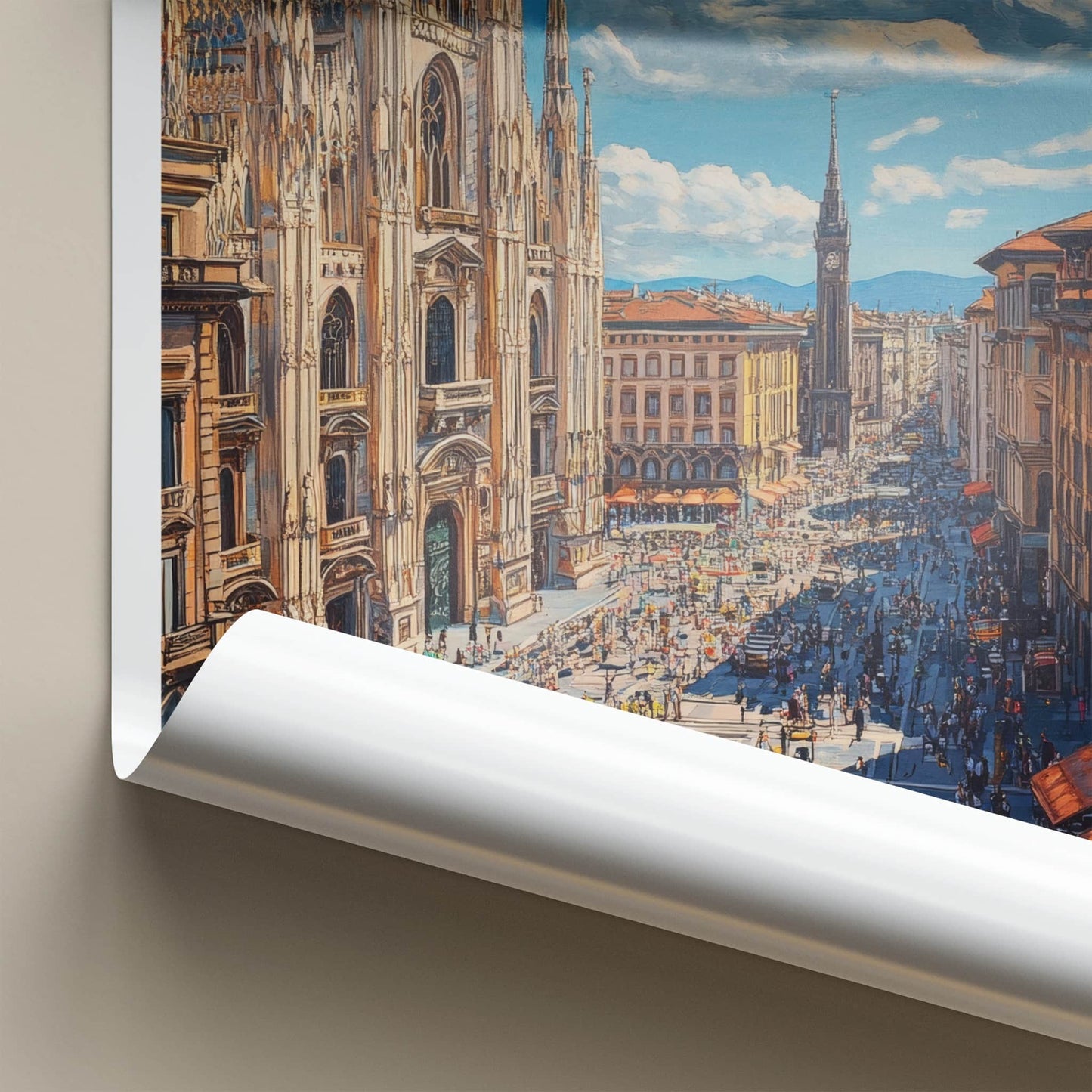 Milan Poster - Italy Travel Art - Historic Gothic Cathedral Wall Decor