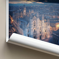 Milan Poster - Italy Wall Art - Cathedral Starry Night Home Decor