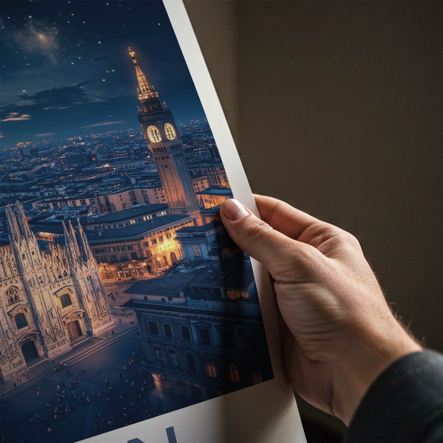 Milan Poster - Italy Wall Art - Cathedral Starry Night Home Decor