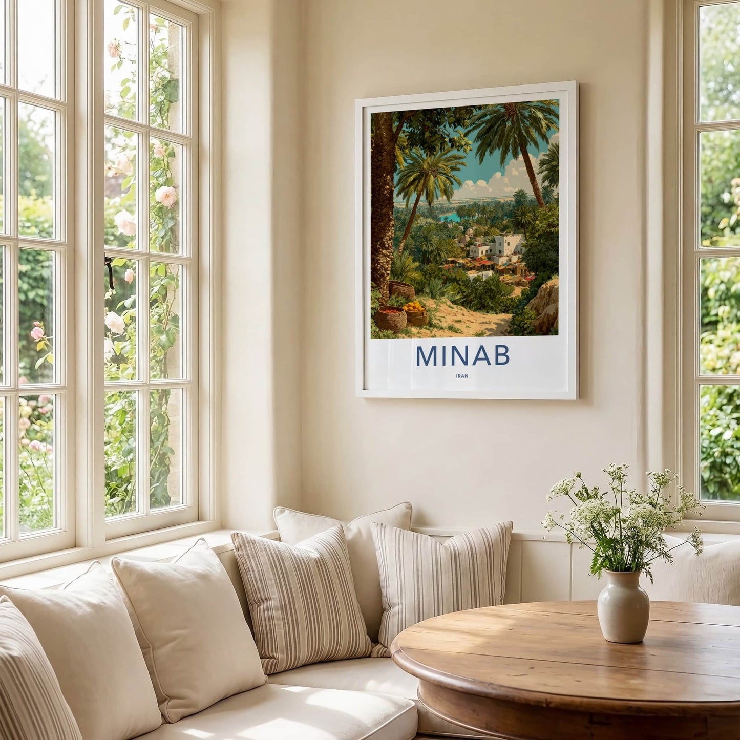 Minab Poster - Iran Art Print - Tropical Oasis River Wall Decor