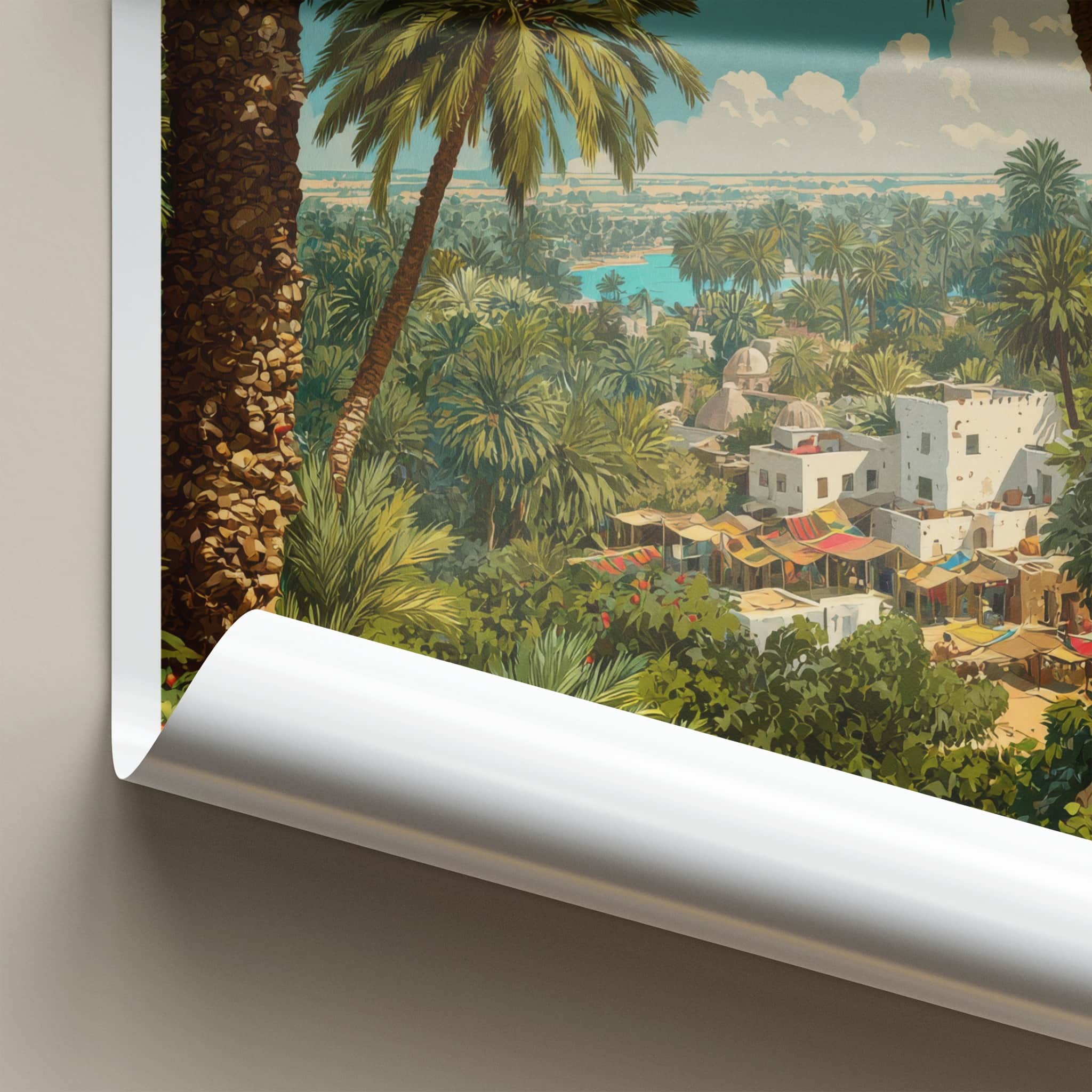 Minab Poster - Iran Art Print - Tropical Oasis River Wall Decor