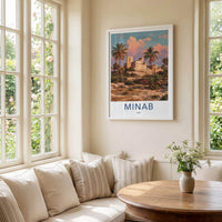 Minab Poster - Iran Framed Print - Ancient Fort Palms Lounge Decor