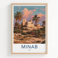 Minab Poster - Iran Framed Print - Ancient Fort Palms Lounge Decor