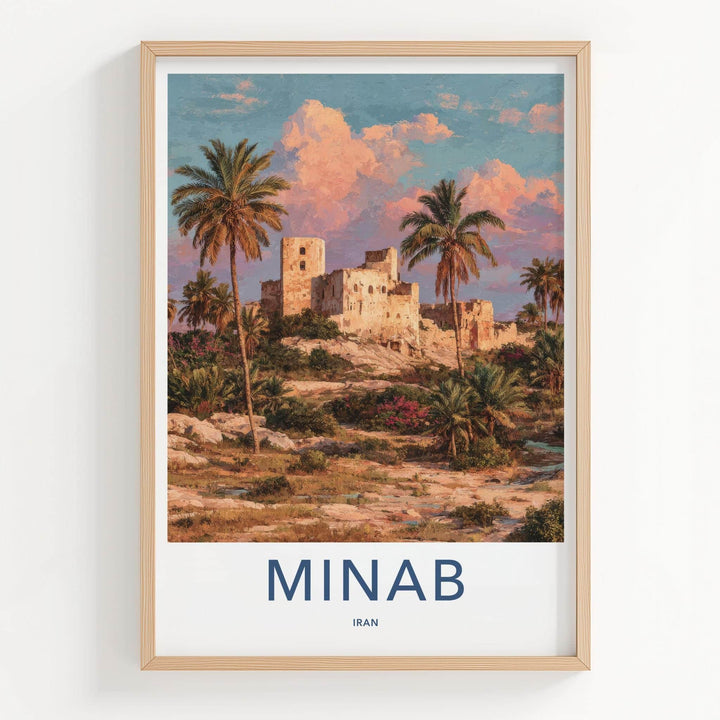 Minab Poster - Iran Framed Print - Ancient Fort Palms Lounge Decor