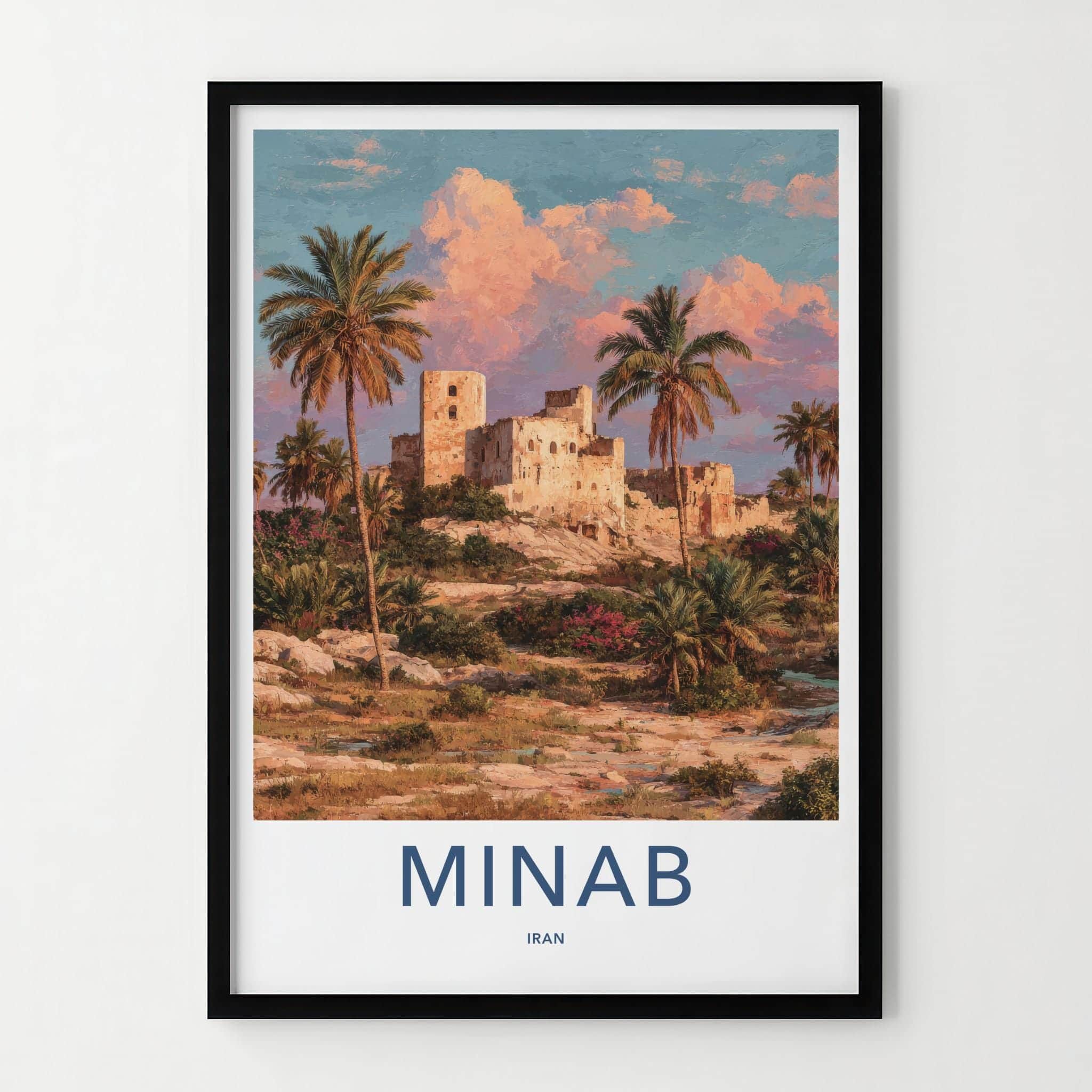 Minab Poster - Iran Framed Print - Ancient Fort Palms Lounge Decor