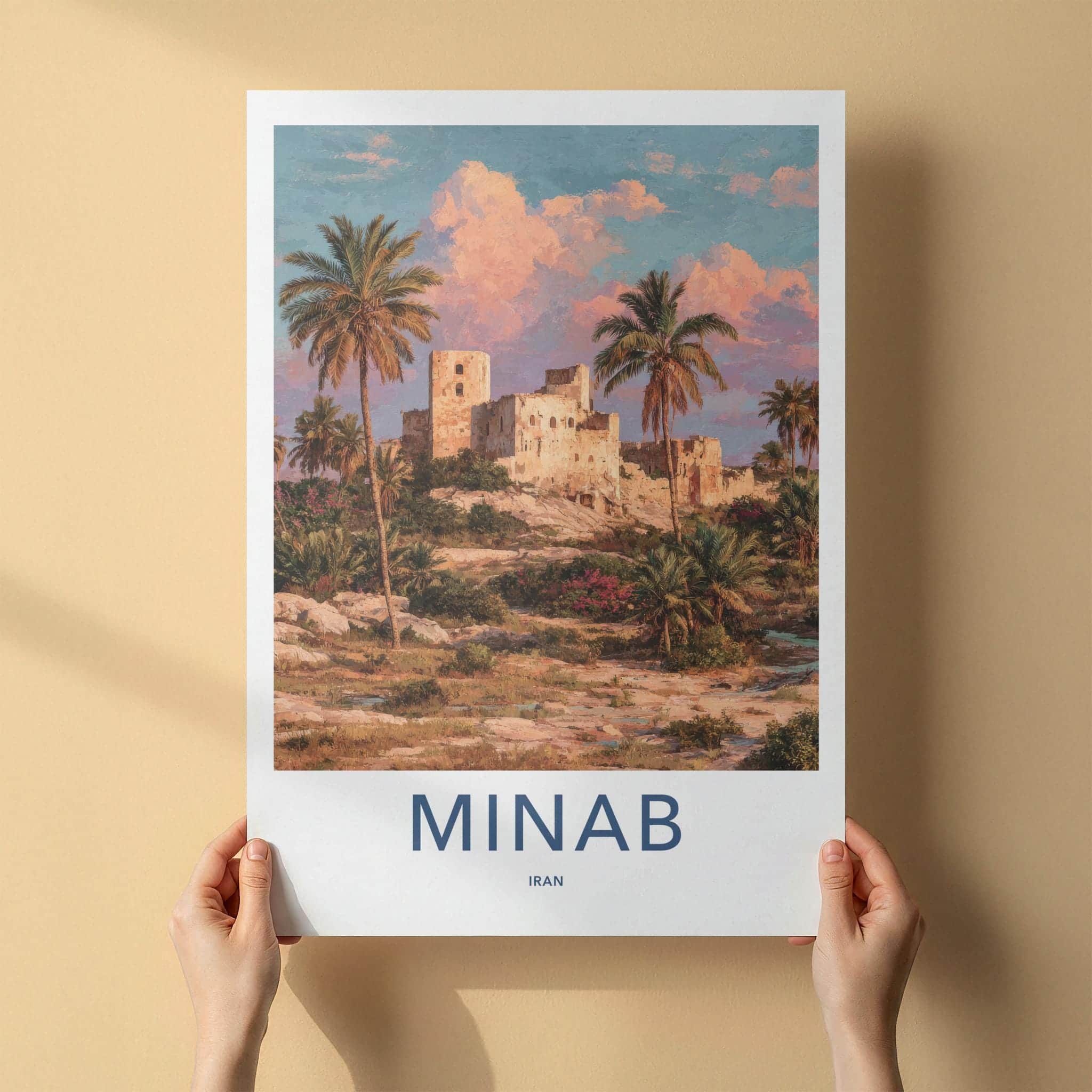 Minab Poster - Iran Framed Print - Ancient Fort Palms Lounge Decor