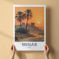 Minab Poster - Iran Framed Print - Desert Sunset Forts Framed Decor