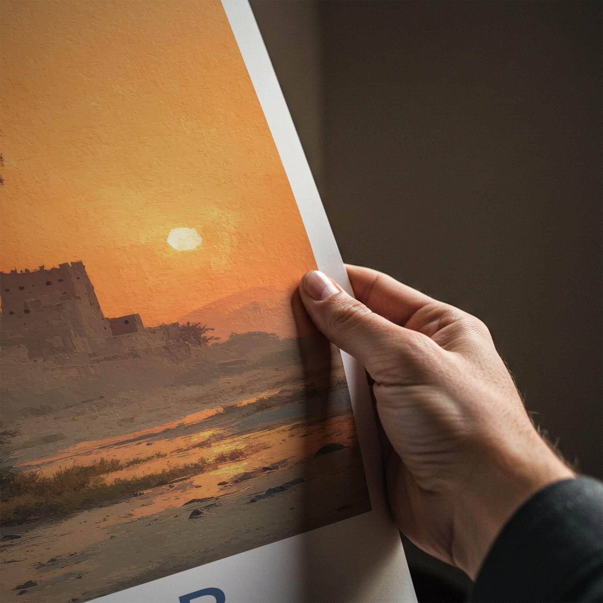 Minab Poster - Iran Framed Print - Desert Sunset Forts Framed Decor