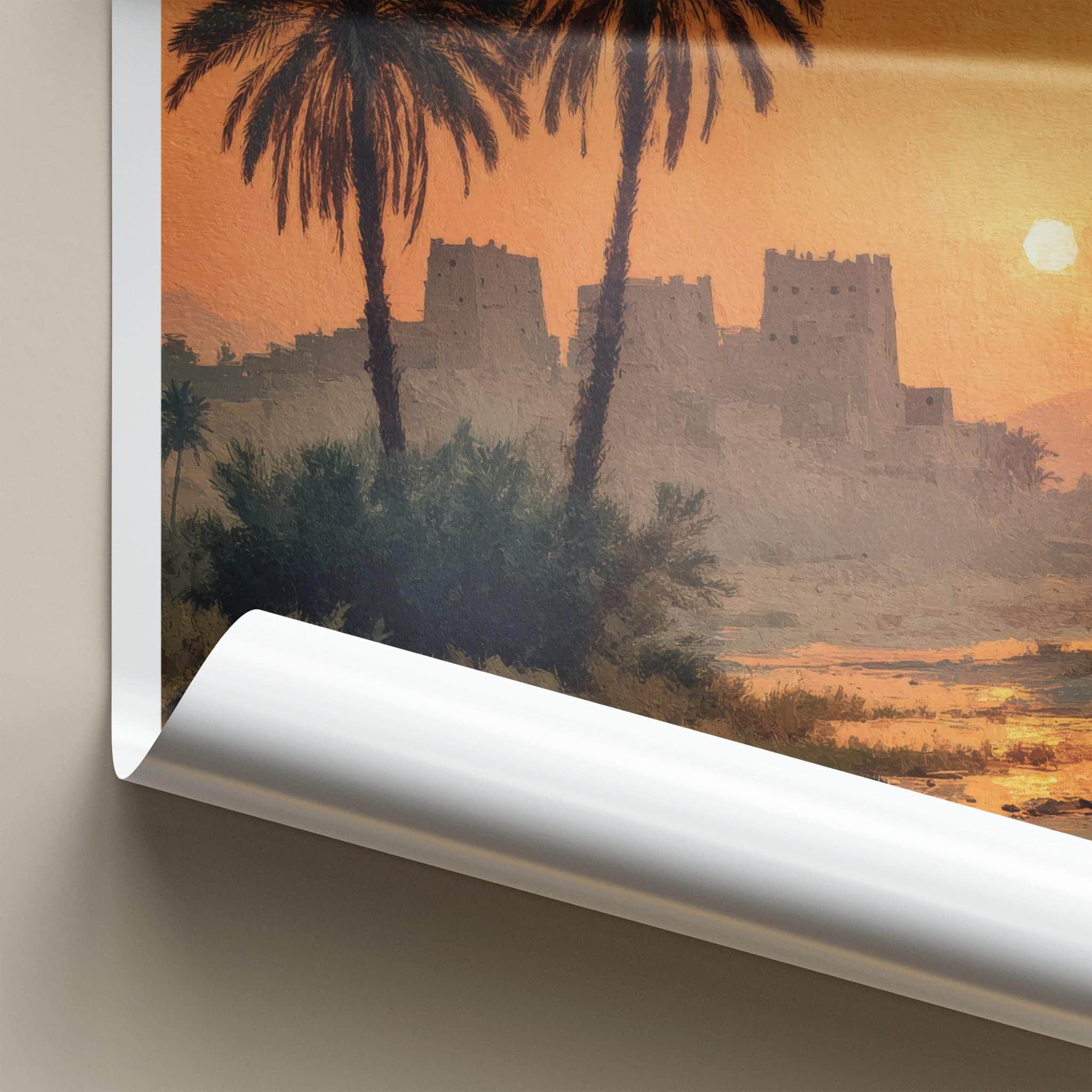 Minab Poster - Iran Framed Print - Desert Sunset Forts Framed Decor