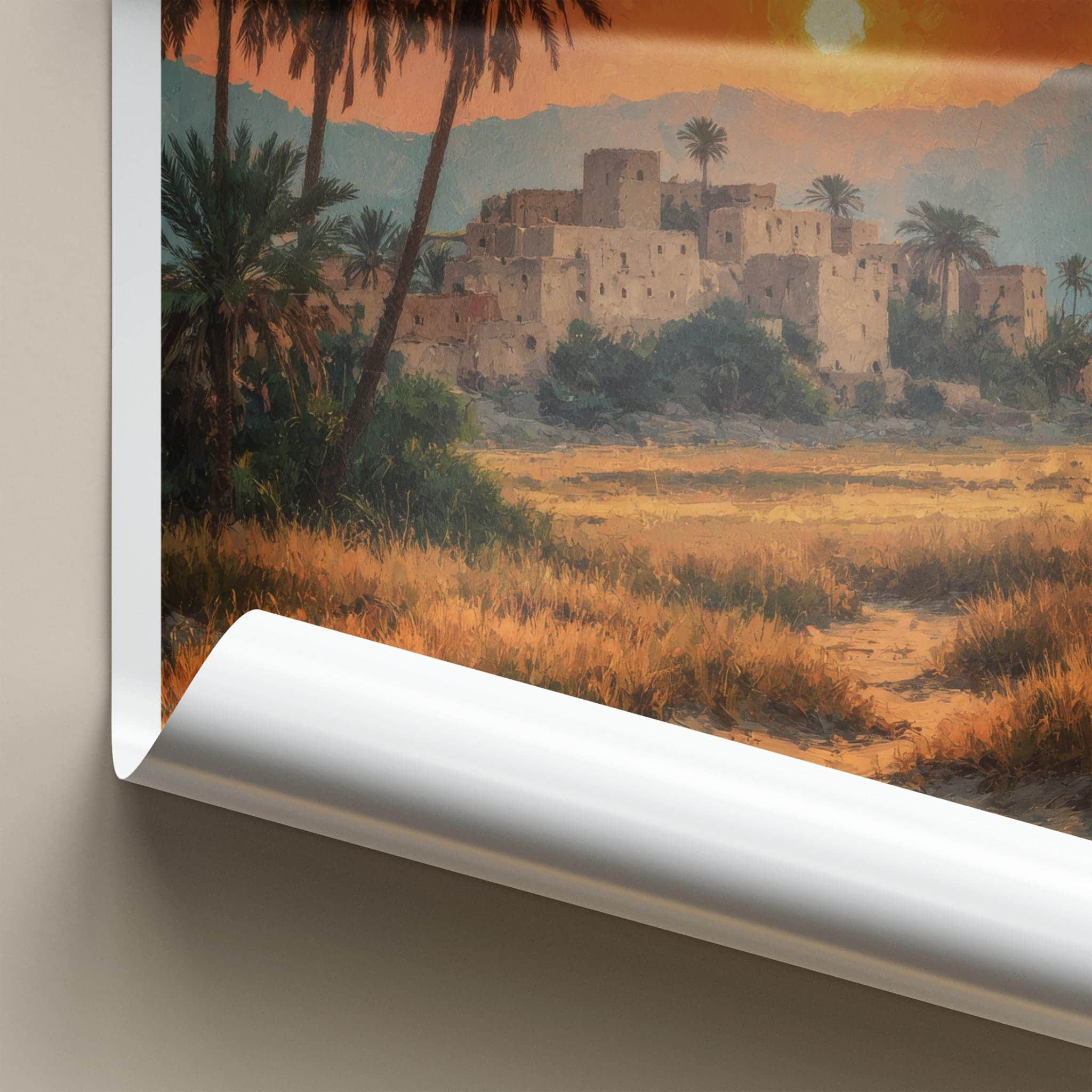 Minab Poster - Iran Framed Print - Historic Village Sunset Framed Decor