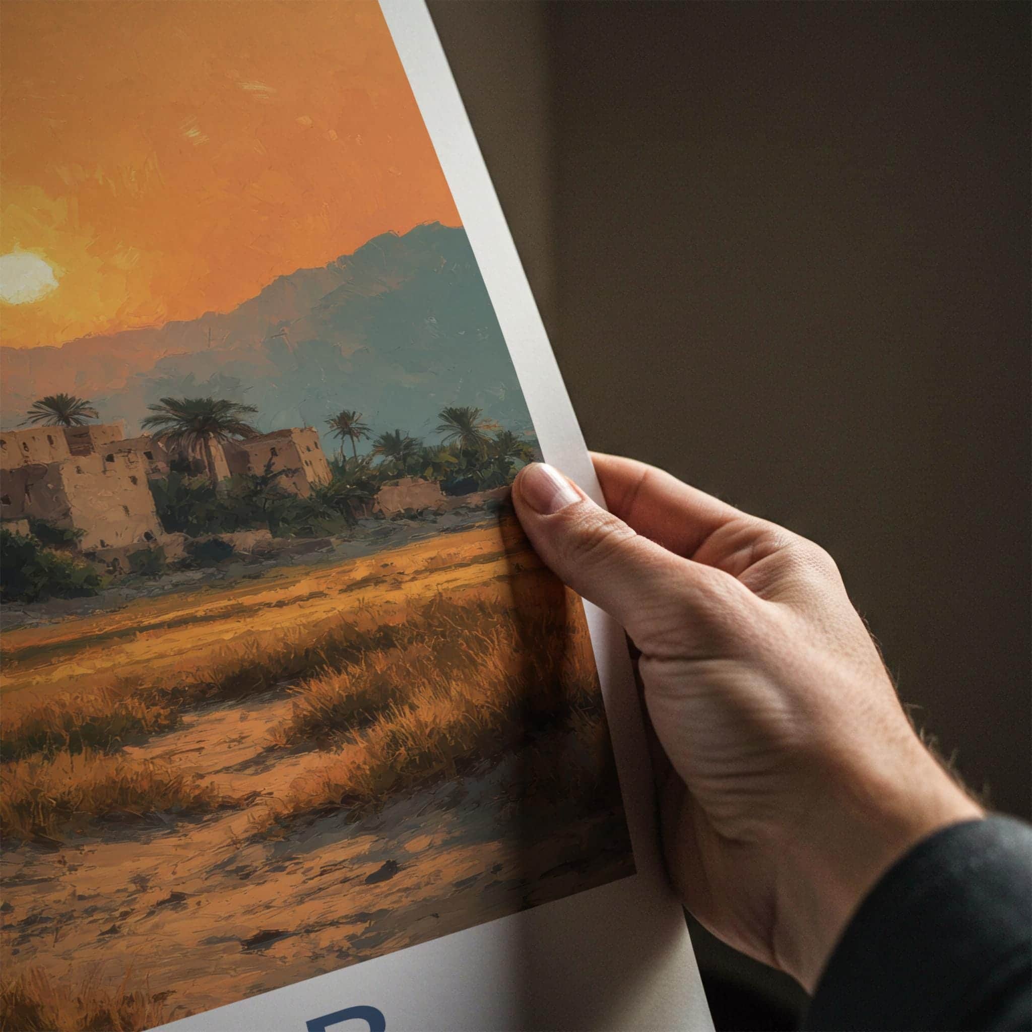Minab Poster - Iran Framed Print - Historic Village Sunset Framed Decor