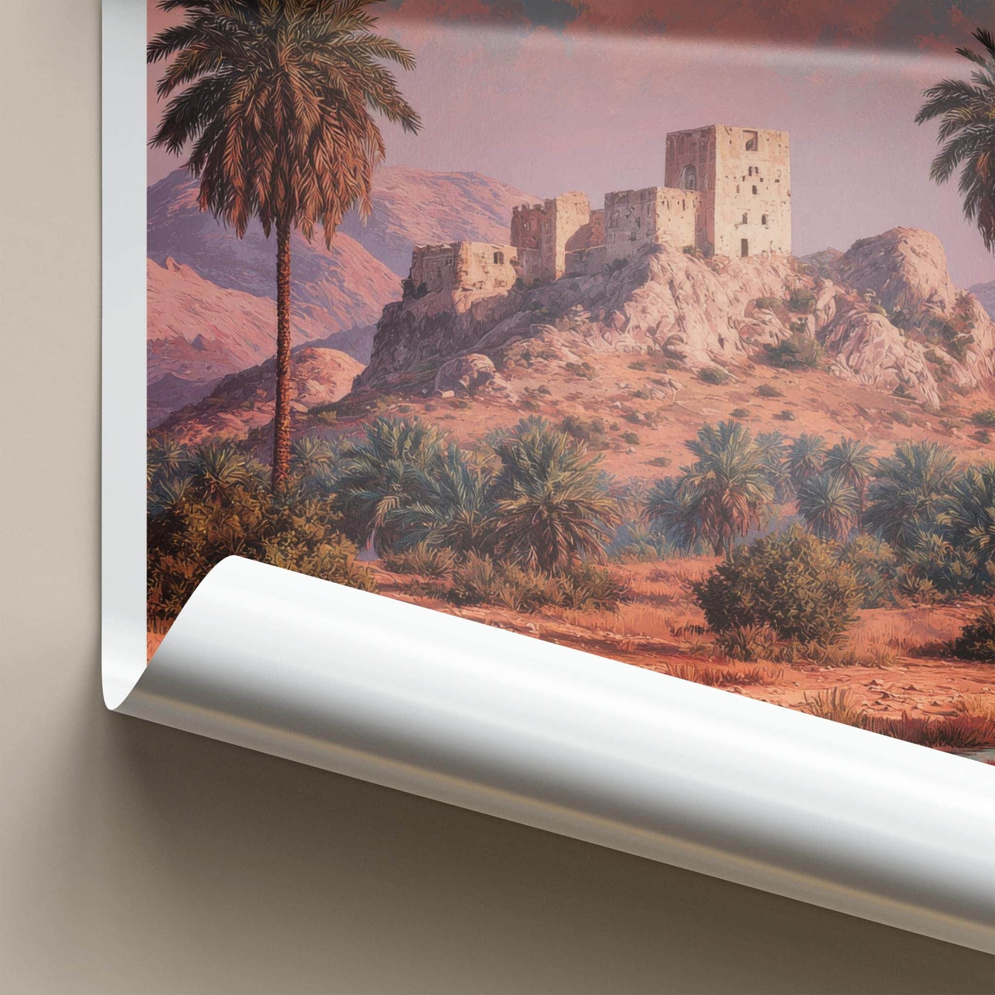 Minab Poster - Iran Travel Art - Ancient Fortress Palms Wall Decor