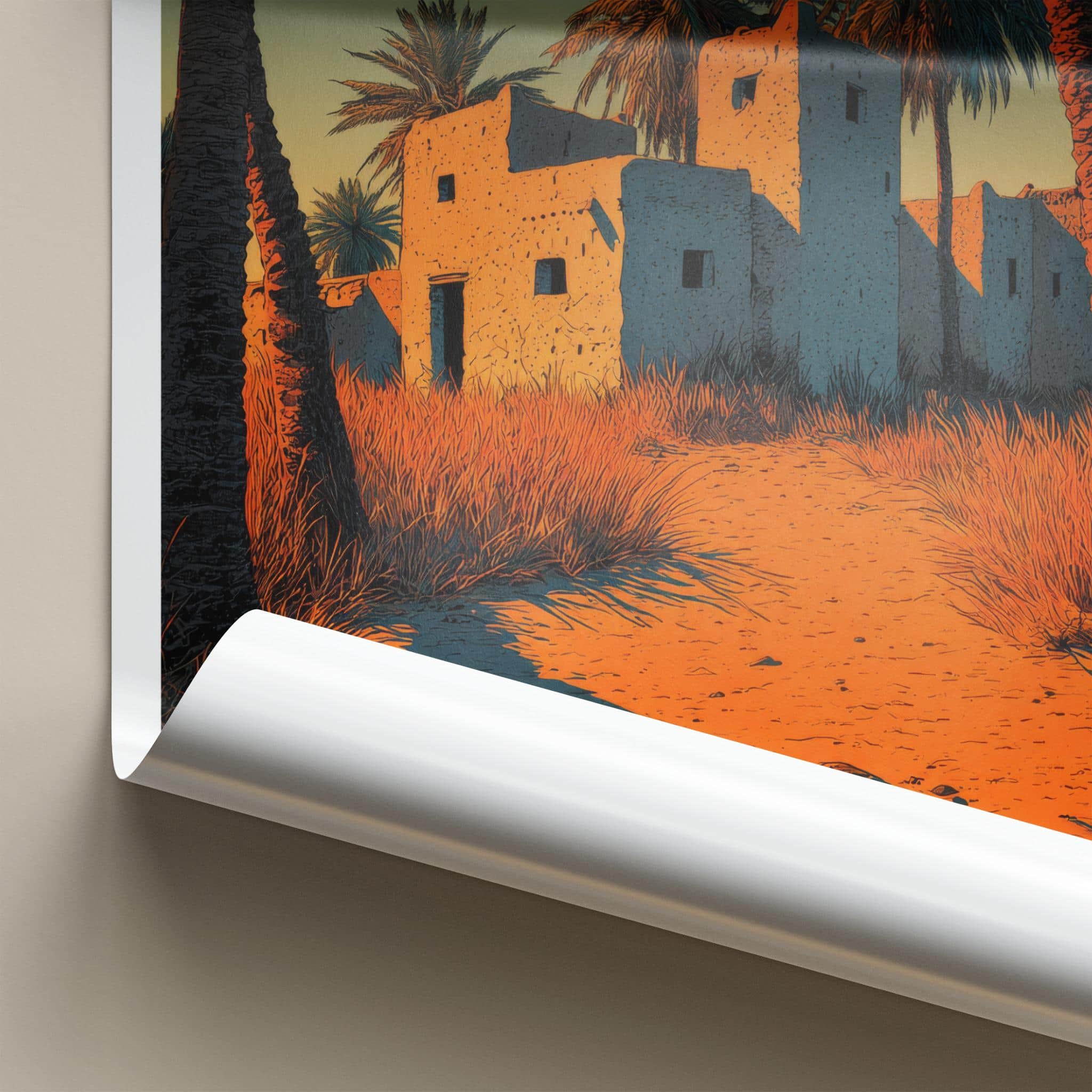 MINAB Poster - Iran Travel Art - Desert Mud Building Home Decor