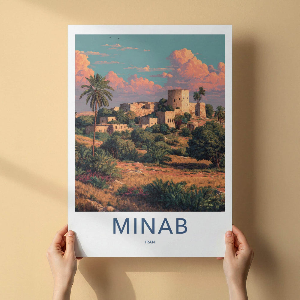 Minab Poster - Iran Travel Art - Historic Desert Citadel Home Decor