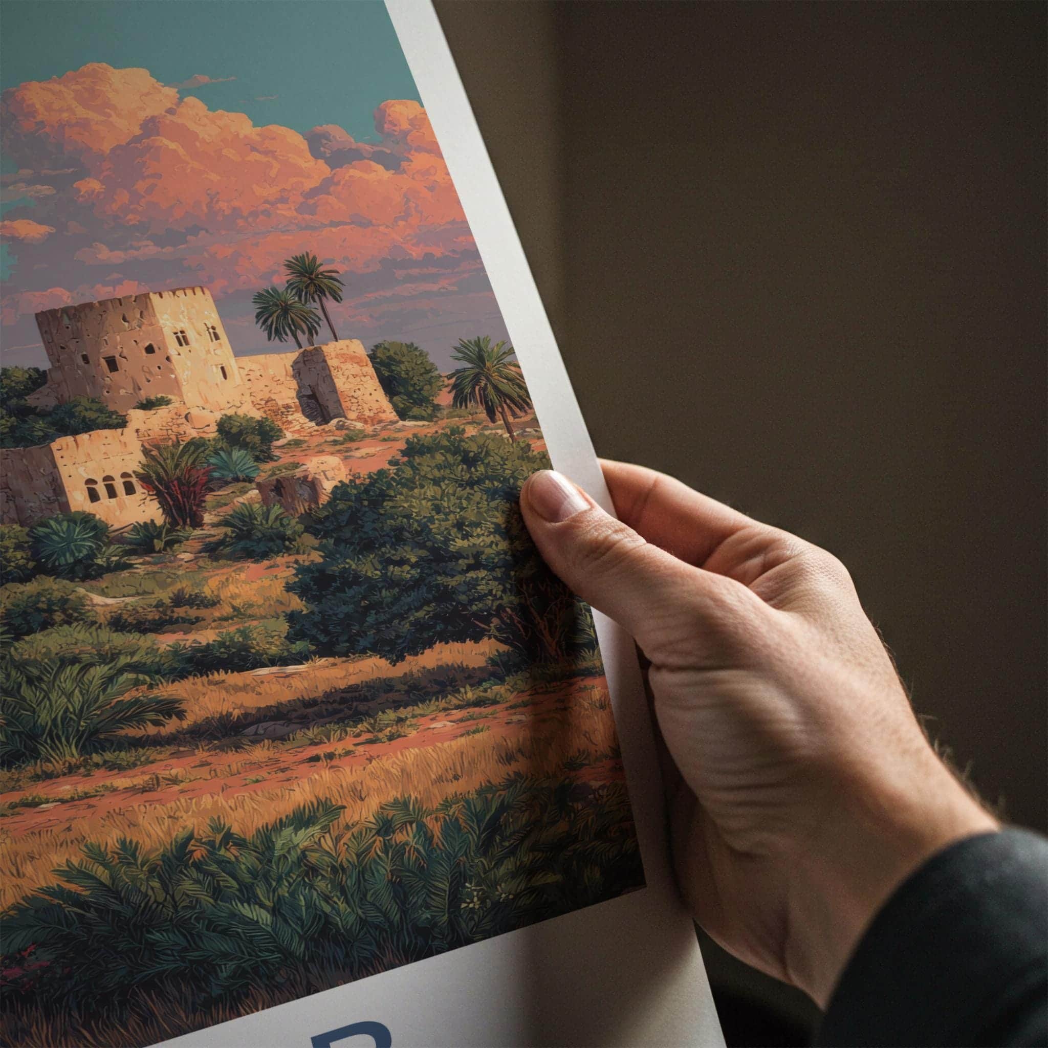 Minab Poster - Iran Travel Art - Historic Desert Citadel Home Decor
