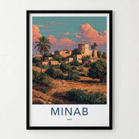 Minab Poster - Iran Travel Art - Historic Desert Citadel Home Decor
