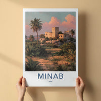 Minab Poster - Iran Travel Art - Historic Ruins Palms Home Decor