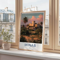 Minab Poster - Iran Travel Art - Historic Ruins Palms Home Decor