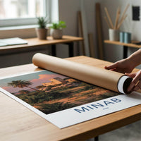 Minab Poster - Iran Travel Art - Historic Ruins Palms Home Decor