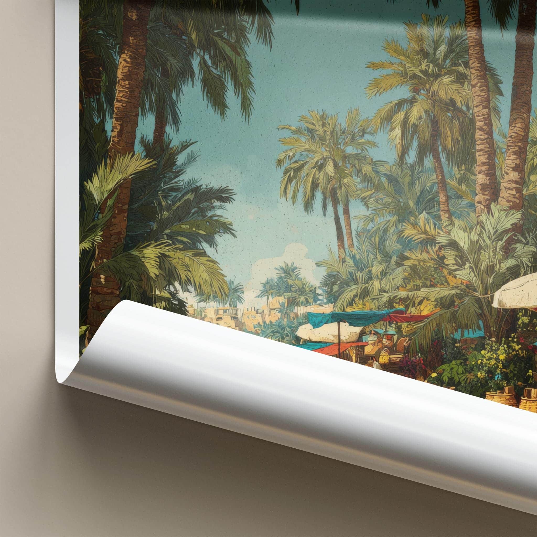 Minab Poster - Iran Travel Print - Palm Lined Path Lounge Decor