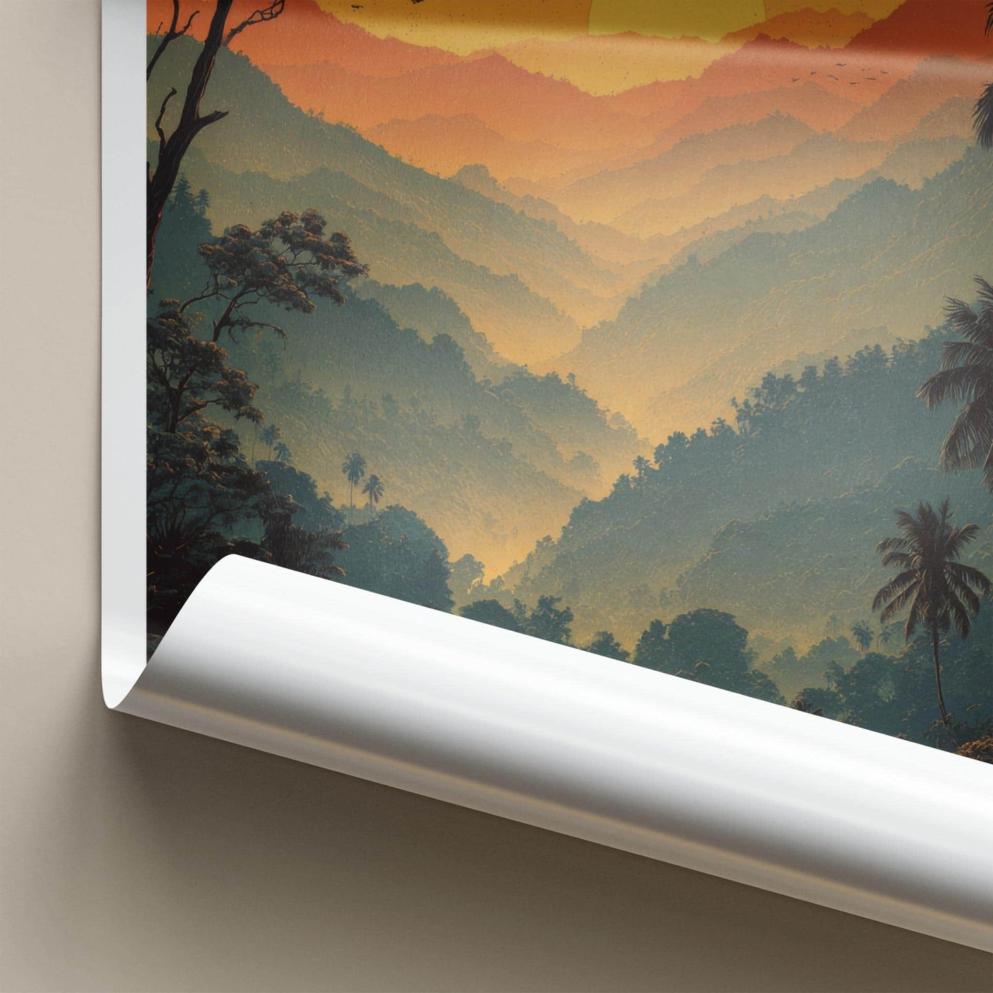 Mindo Poster - Ecuador Framed Print - Layered Mountain Sunset Framed Decor