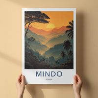 Mindo Poster - Ecuador Framed Print - Layered Mountain Sunset Framed Decor