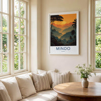 Mindo Poster - Ecuador Framed Print - Layered Mountain Sunset Framed Decor