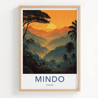 Mindo Poster - Ecuador Framed Print - Layered Mountain Sunset Framed Decor