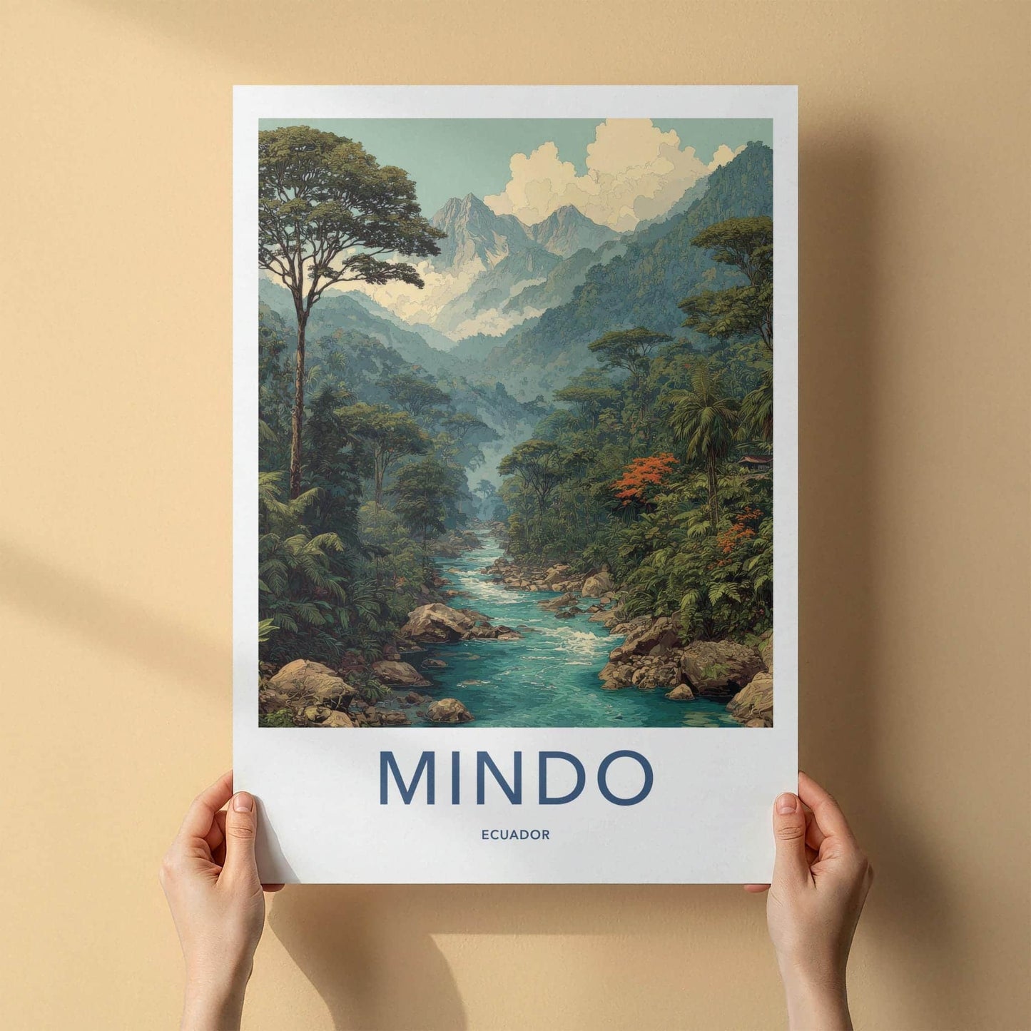 Mindo Poster - Ecuador Travel Art - Lush Jungle River Home Decor
