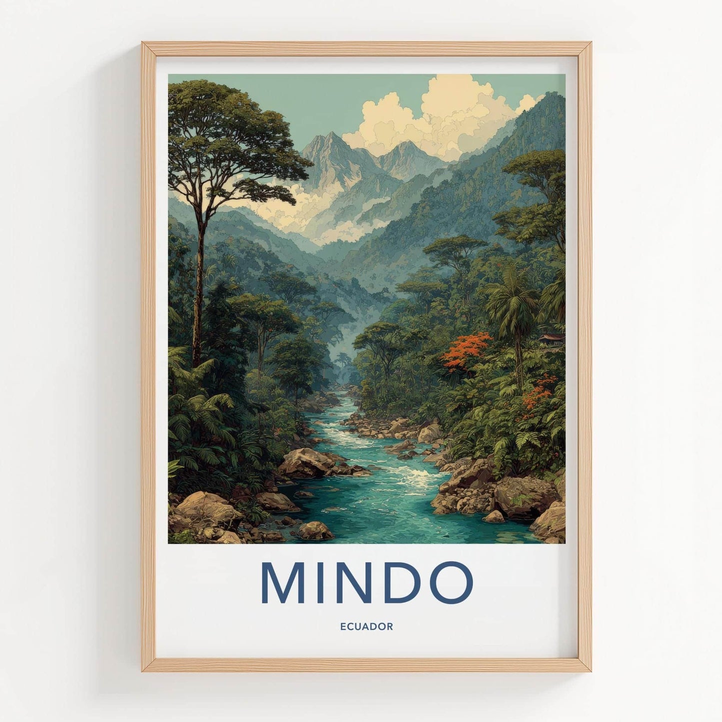 Mindo Poster - Ecuador Travel Art - Lush Jungle River Home Decor