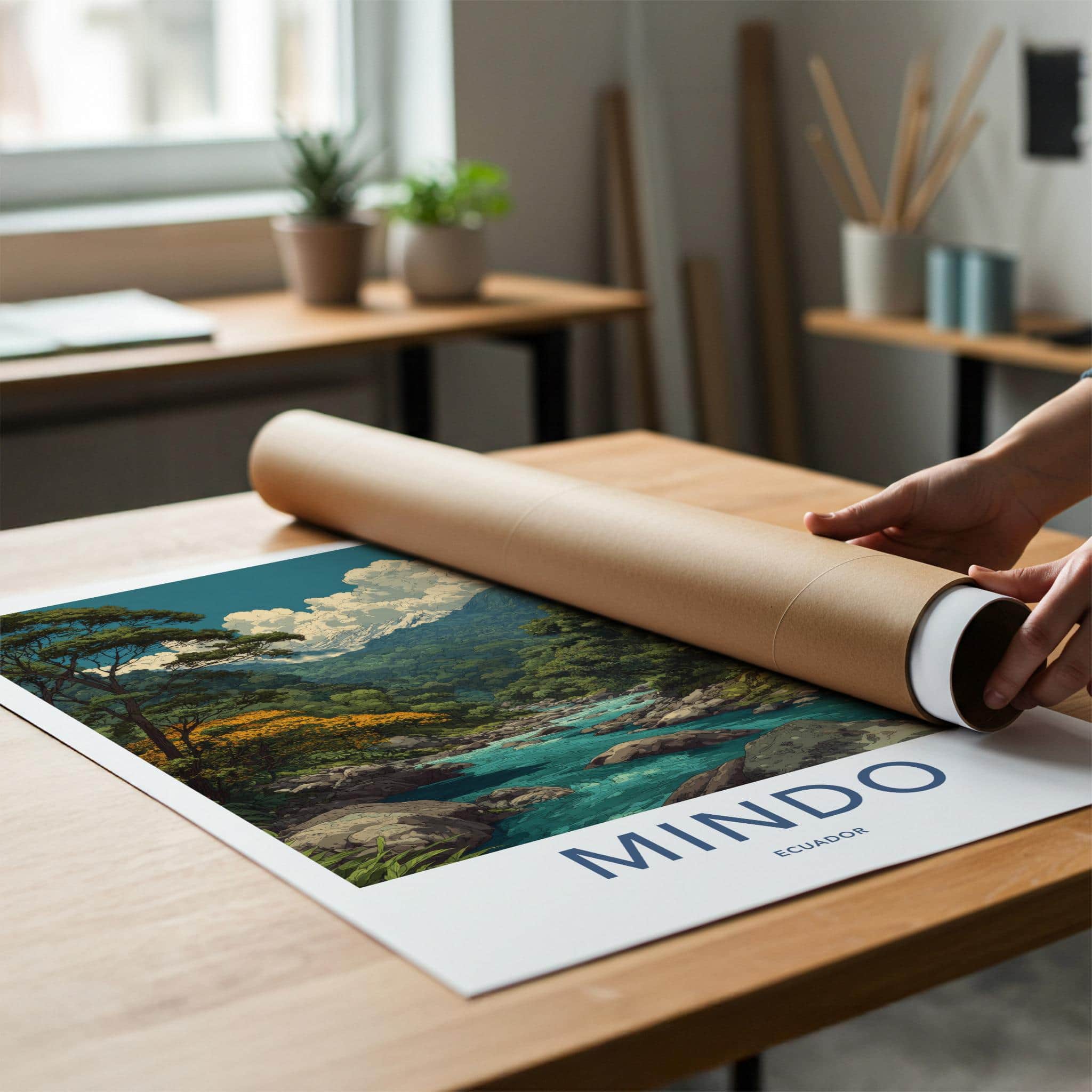 Mindo Poster - Ecuador Travel Art - Lush River Mountains Home Decor