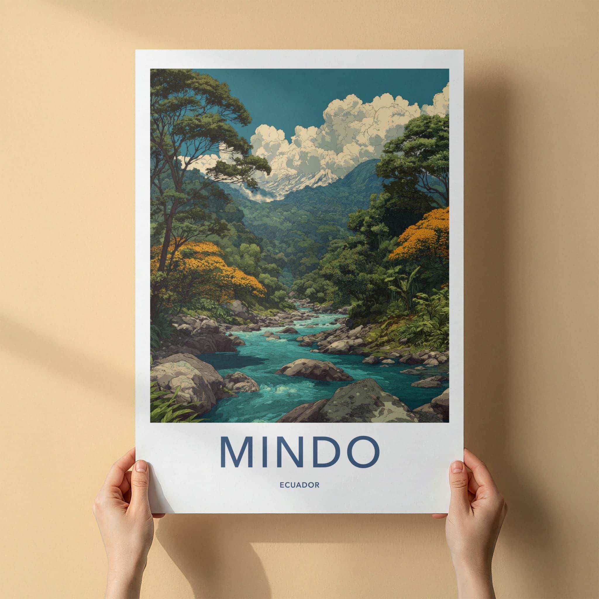 Mindo Poster - Ecuador Travel Art - Lush River Mountains Home Decor