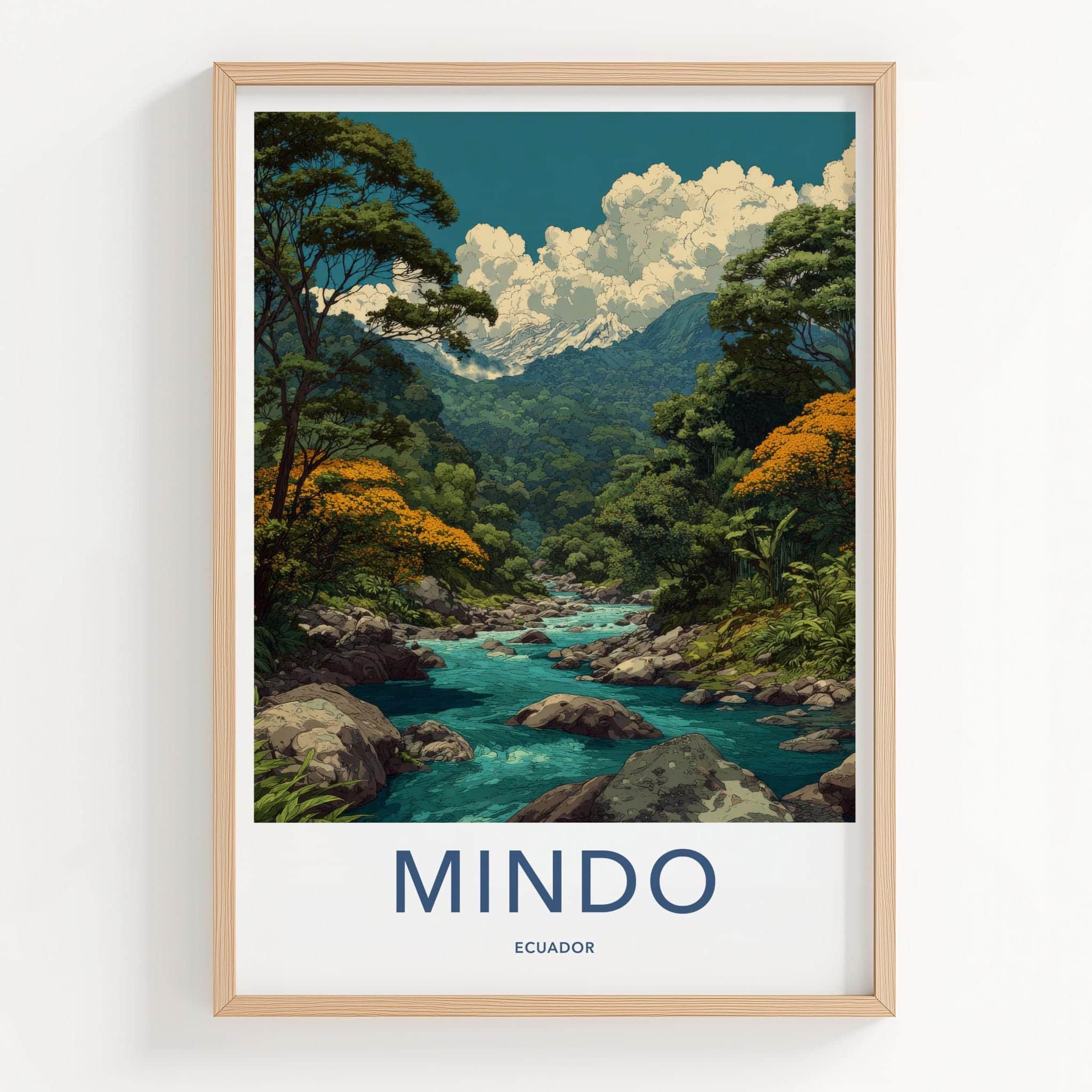 Mindo Poster - Ecuador Travel Art - Lush River Mountains Home Decor