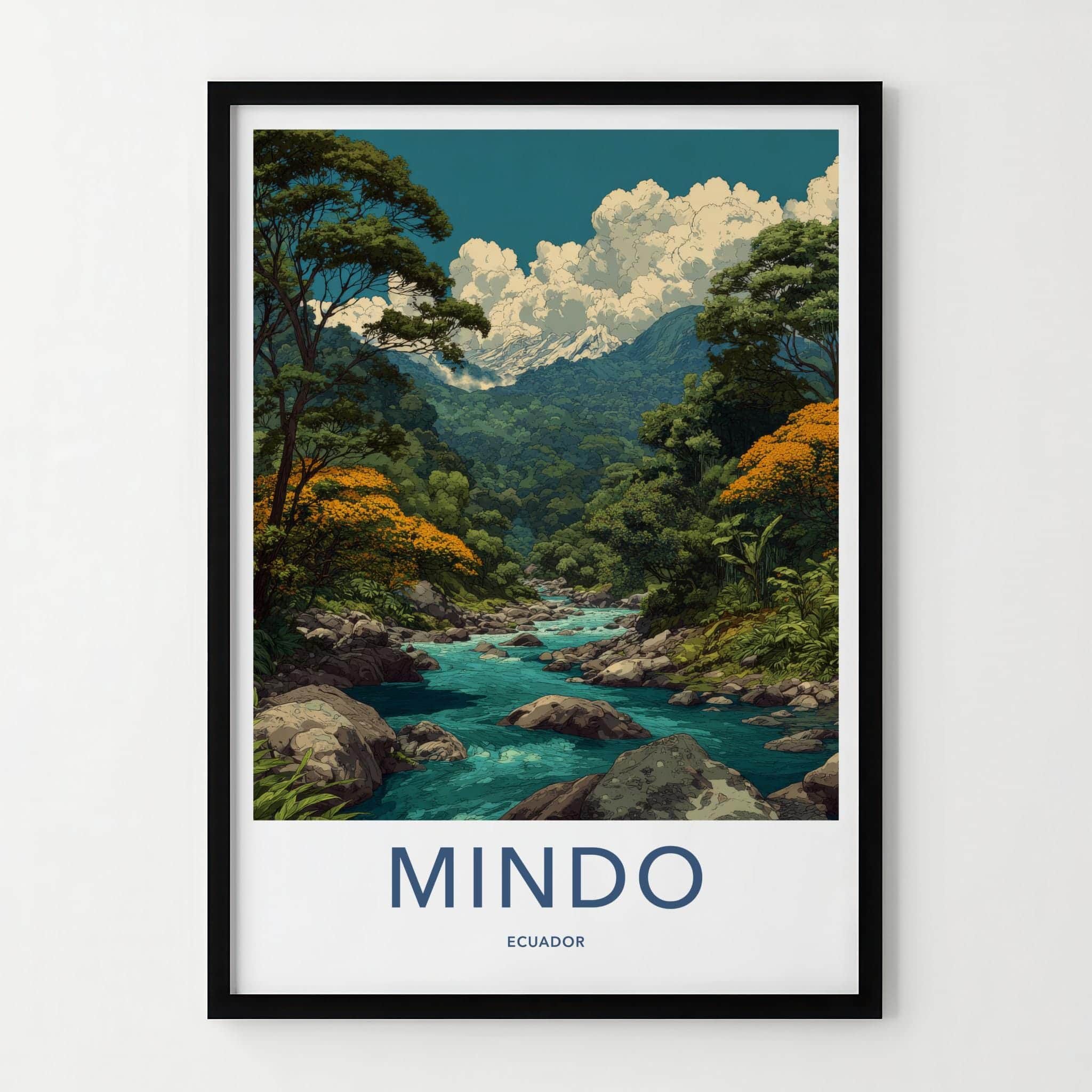 Mindo Poster - Ecuador Travel Art - Lush River Mountains Home Decor