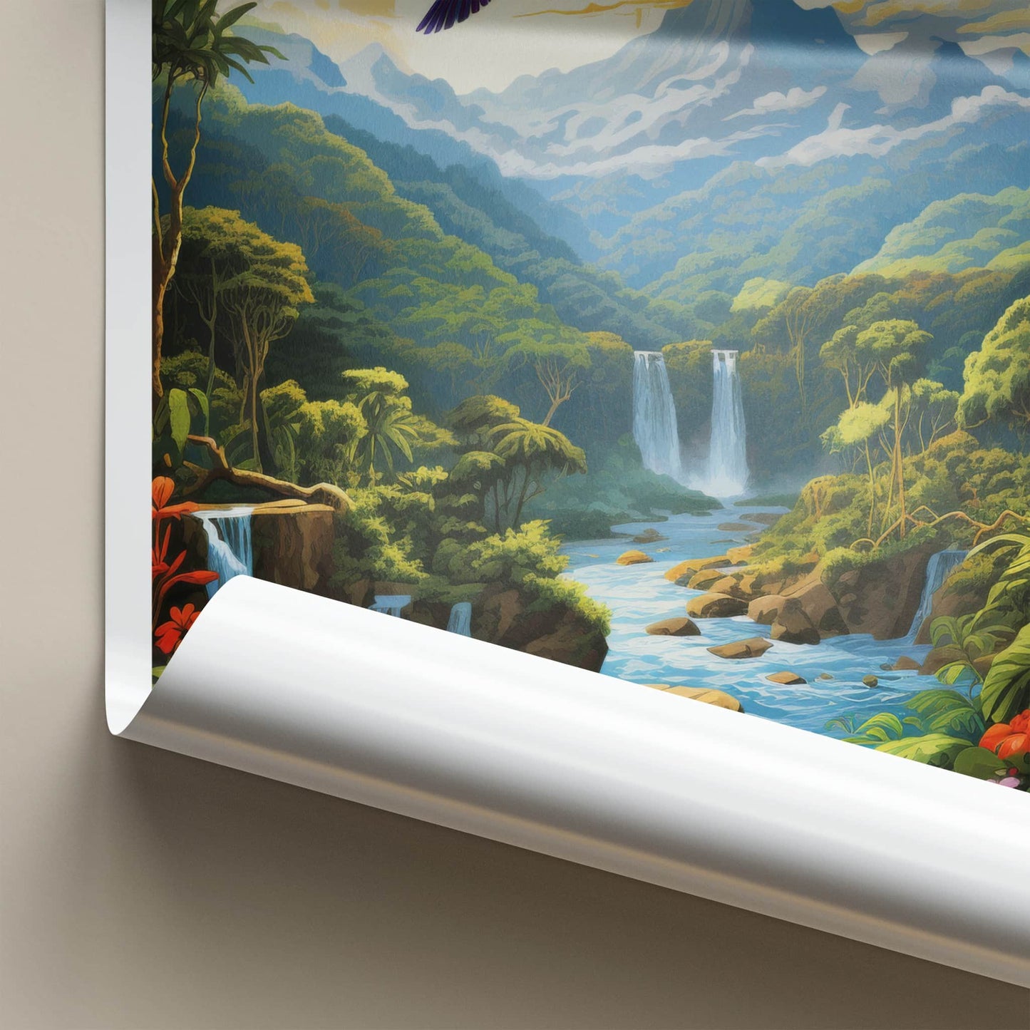 MINDO Poster - ECUADOR Wall Art - Vibrant Jungle Waterfalls Home Decor