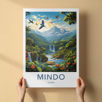 MINDO Poster - ECUADOR Wall Art - Vibrant Jungle Waterfalls Home Decor