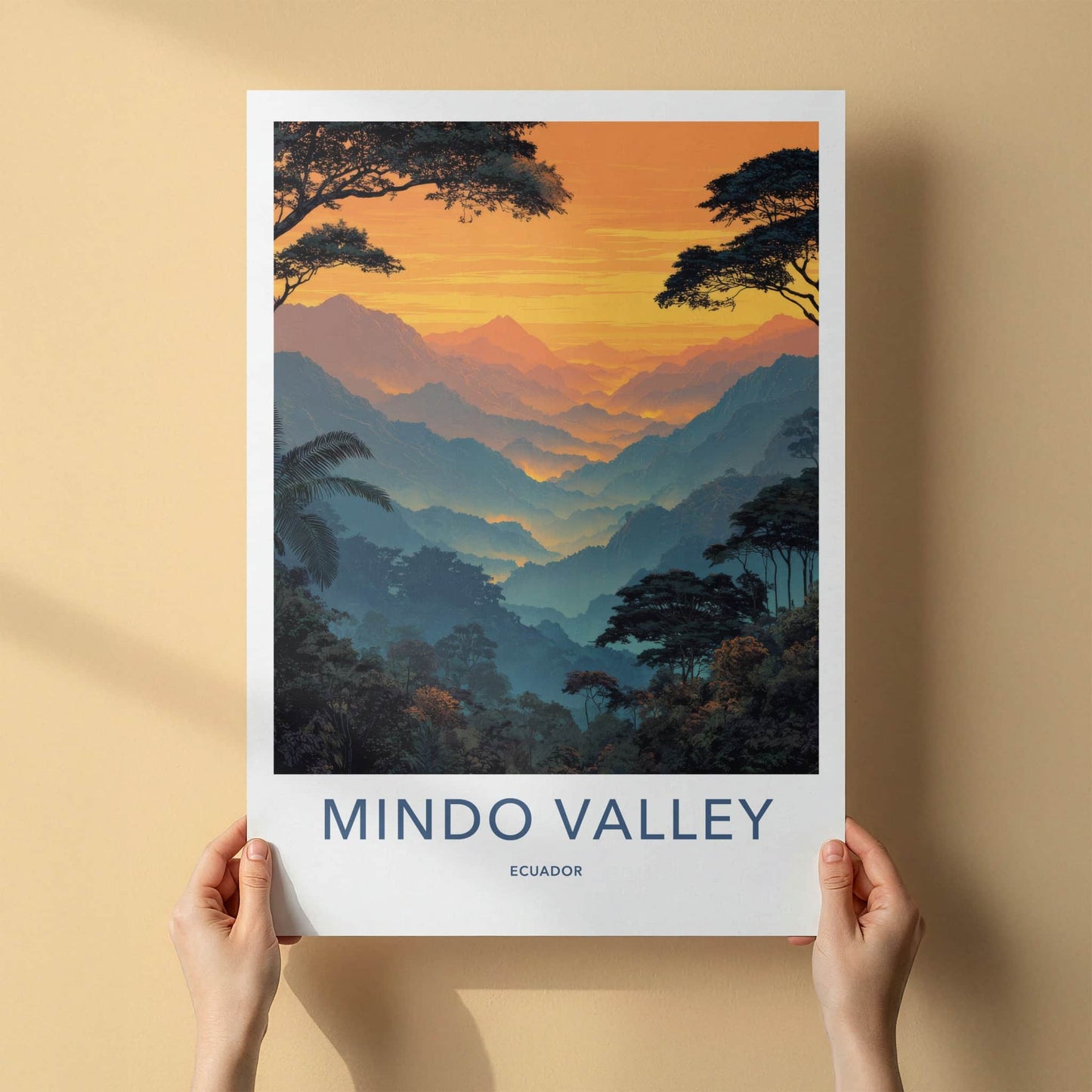 Mindo Valley Poster Ecuador Sunset Forest Mist Art Print Home Decor