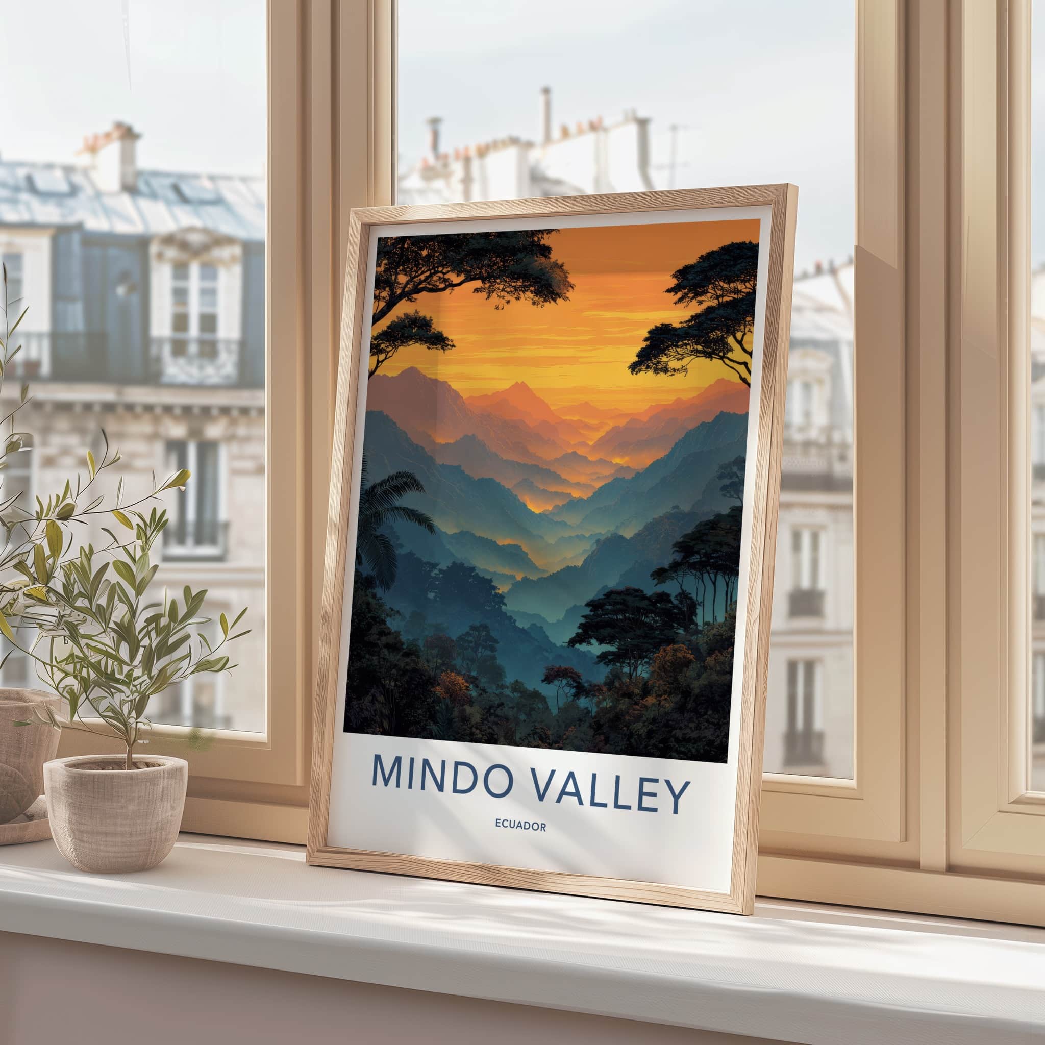 Mindo Valley Poster Ecuador Sunset Forest Mist Art Print Home Decor