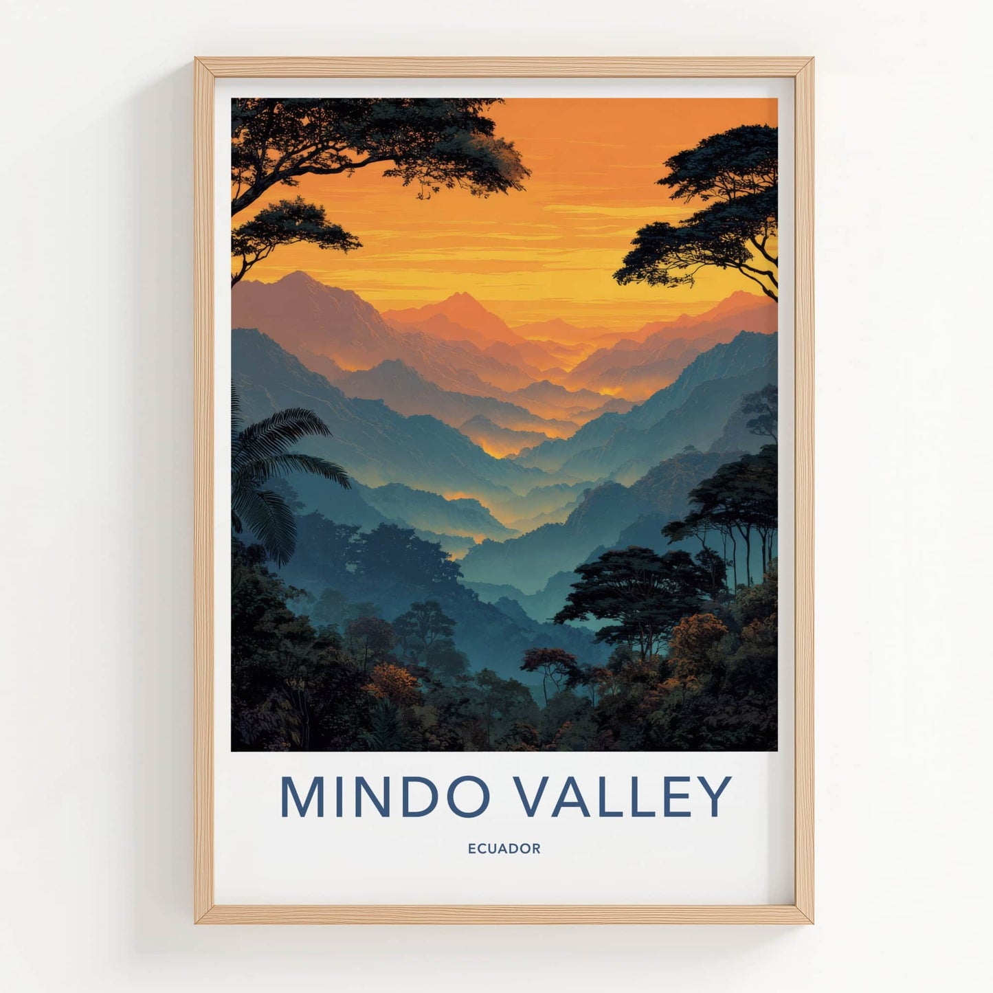 Mindo Valley Poster Ecuador Sunset Forest Mist Art Print Home Decor