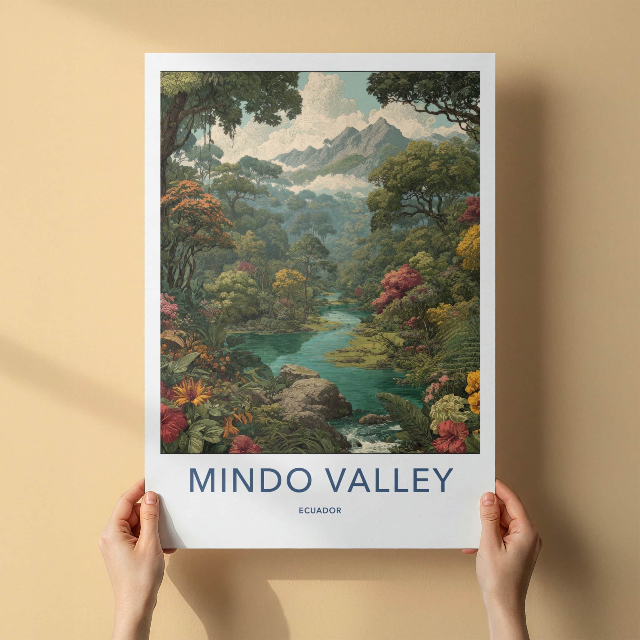 Mindo Valley Poster - Ecuador Travel Art - Lush River Jungle Home Decor