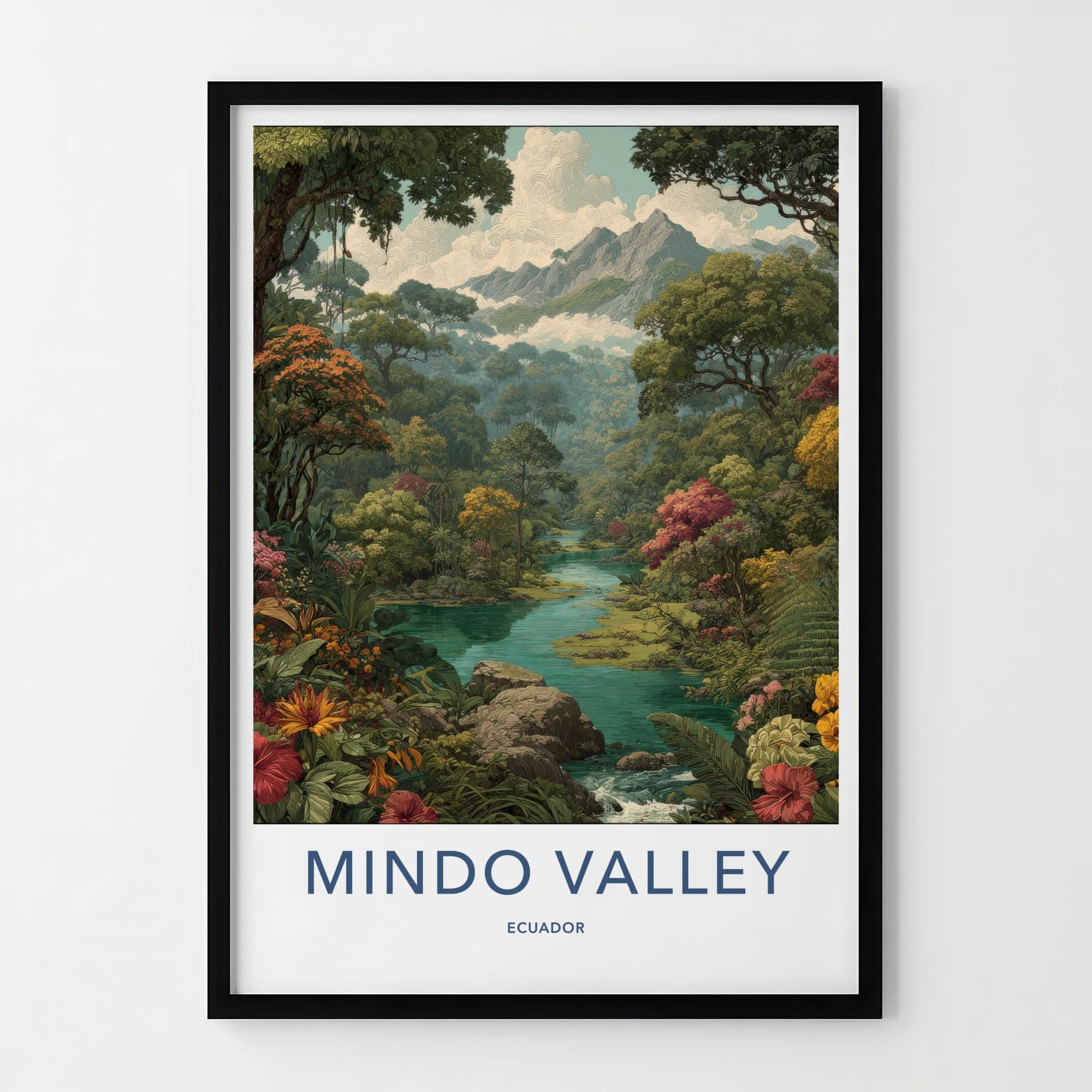 Mindo Valley Poster - Ecuador Travel Art - Lush River Jungle Home Decor