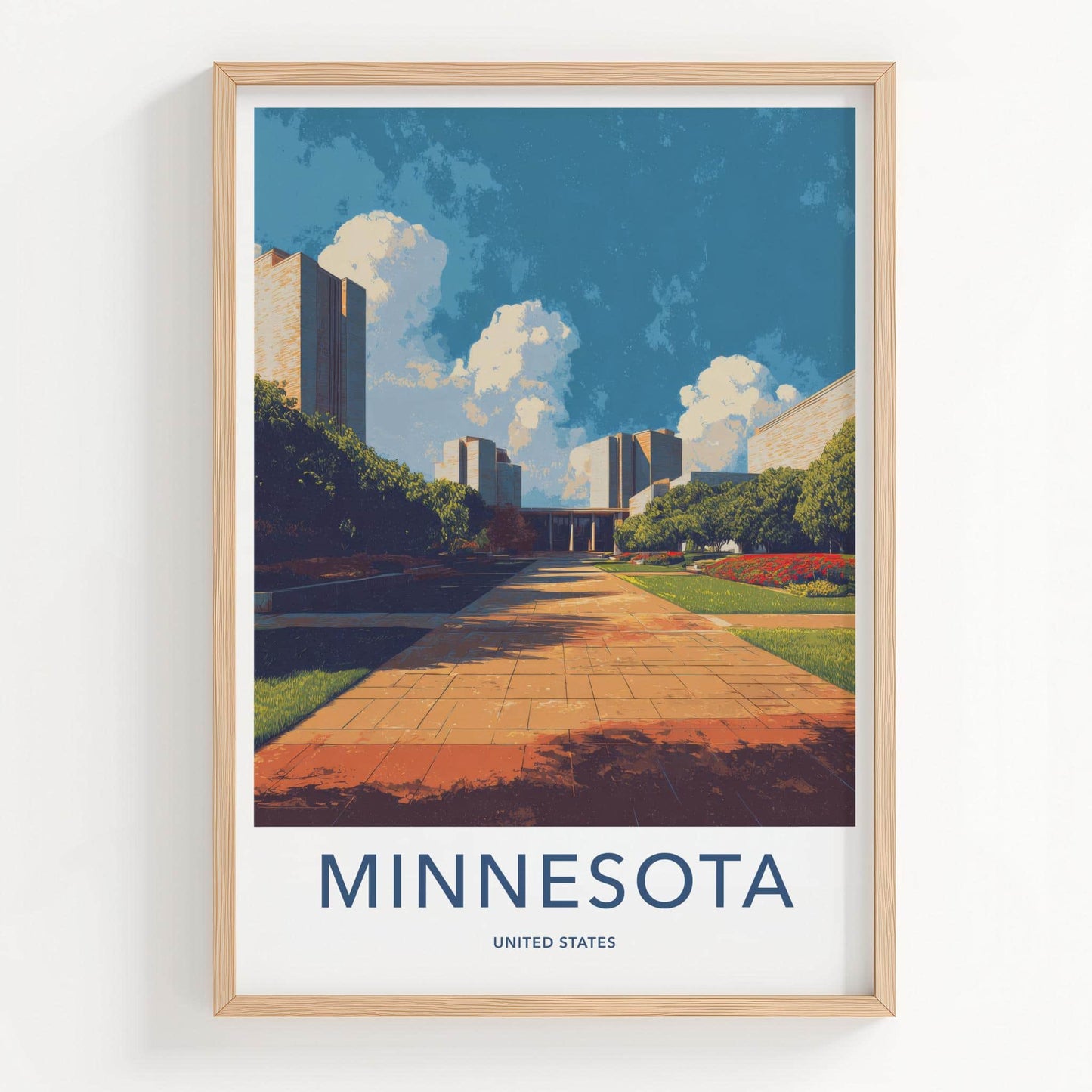 Minnesota Poster - Minnesota Travel Art - Modern Building Pathway Wall Decor