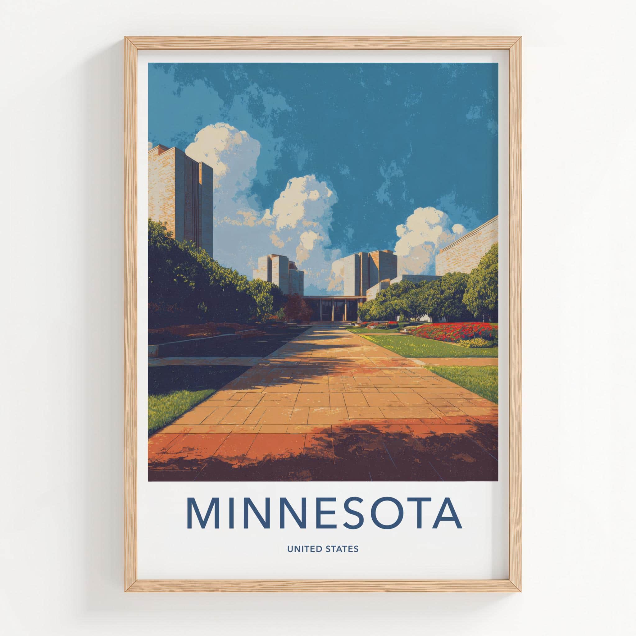 Minnesota Poster - Minnesota Travel Art - Modern Building Pathway Wall Decor